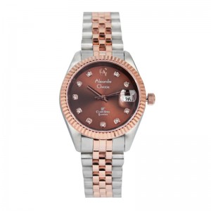 Alexandre Christie AC 5013 Silver Rosegold Brown Lady LDBTRBO